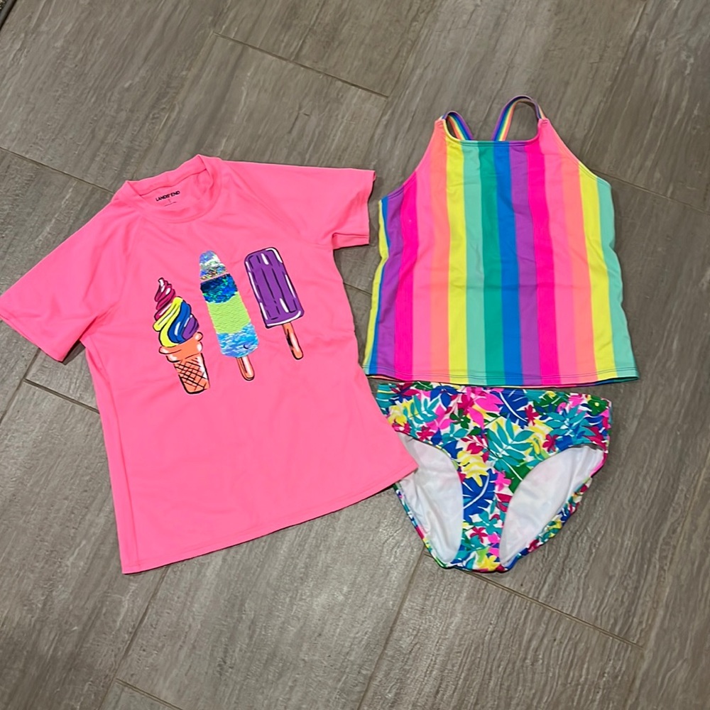 Lands end 3 pc swimsuit SZ 14
